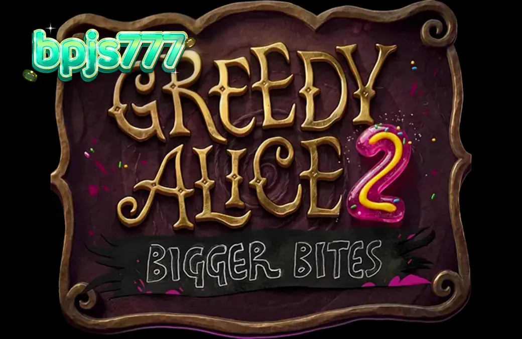 Tampilan visual slot Greedy Alice 2: Bigger Bites dengan tema steampunk yang gelap dan mencekam.